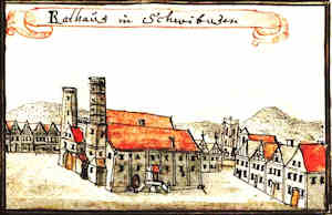 Rathaus in Schwiebusen - Ratusz, widok ogólny